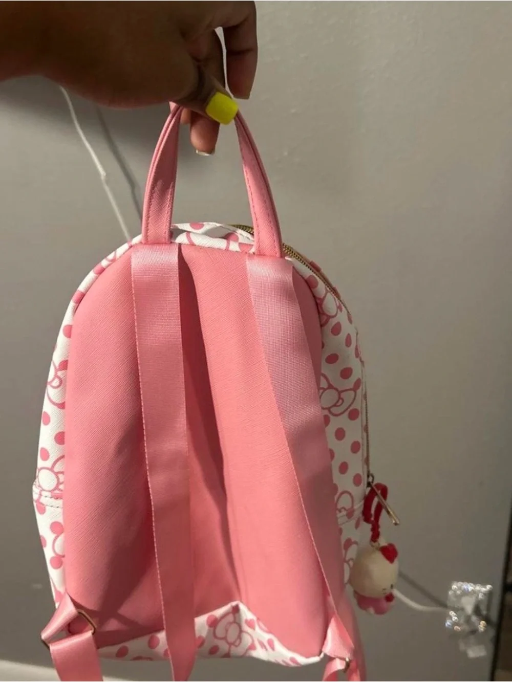 Hello Kitty White and Pink Mini Kids Backpack with Bow Graphic